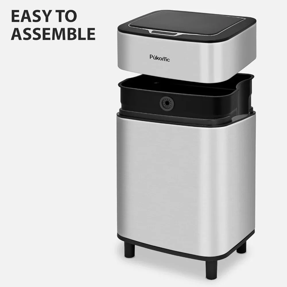 Pukomc Motion Sensor Trash can Stainless Steel Trash can 2.7-Gallon